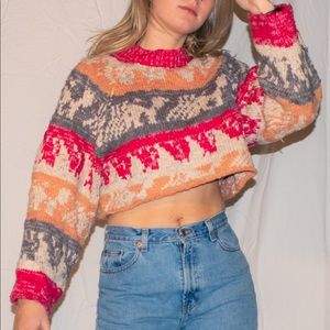 urban outfitters cropped holiday sweater